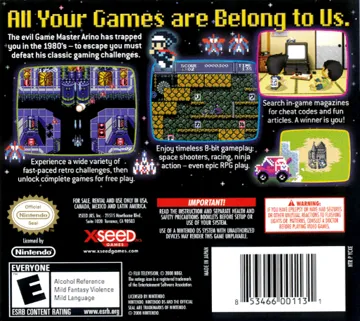 Retro Game Challenge (USA) box cover back